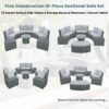10 Piece Outdoor Sectional Half Round Patio Rattan Sofa Set, Wicker Conversation Furniture Set For Free Combination - Light Gray - Image 8