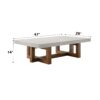 Keven - Faux Concrete Top Rectangular Coffee Table - Walnut - Image 4