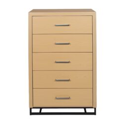 Borah - Contemporary Wood 5 Drawer Dresser - Natural