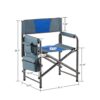 Padded Folding Outdoor Chair With Storage Pockets, Lightweight Oversized Directors Chair For Indoor, Outdoor Camping, Picnics And Fishing - Blue / Gray - Image 3