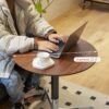 Movable Adjustable Coffee Table 360 Swivel Counter Bar Height Aluminum Star Base Movable For End Table Dining Room Home Kitchen Table - Brown - Image 4