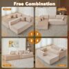 Compression Sectional Couch With Comfy Chaise, Boneless L Shape Sofa With Deep Seat, Minimalist Modular Couches Sleeper - Beige - Image 7