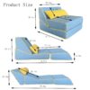 Three In One Folding Sofa, Convertible Bed, Easy To Carry Outdoors, Suitable For Living Room, Bedroom, Lounge, Outdoor - Blue - Image 3