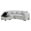 L-Shaped Sectional Pull Out Sofa Bed Sleeper Sofa With Two USB Ports, Two Power Sockets And A Movable Storage Ottoman - Gray - Image 12