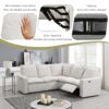 Power Recliner Chair Home Theater Seating Soft Chair With USB Port For Living Room, Bedroom, Theater Room - Beige - Image 5