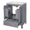 24" Bathroom Vanity With Integrated Undermount Sink, 2 Doors 1 Drawer, Soft Close Hinges, - Gray - Image 15
