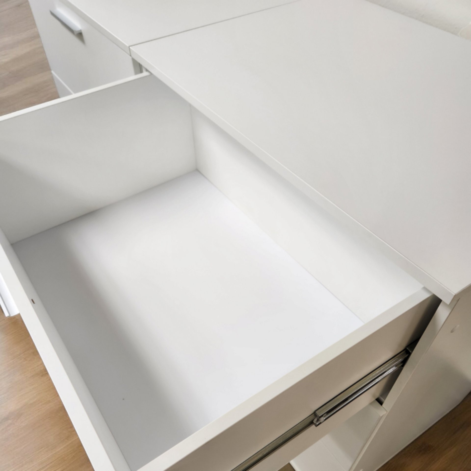 Morgan - 3 Drawer Modular Jumbo Chest In Wood Transformable Storage Solution - White - Image 11