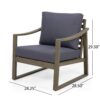 Samwell - Club Chair Outdoor Seating Acacia Wood - Dark Gray - Image 3
