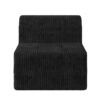 Modern Minimalist Corduroy Sleeper Sofa Compressed Sectional Single Seat Foam Filled - Black - Image 4