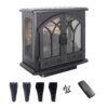 3D Flame Electric Infrared Quartz Fireplace Stove With Remote Control - Antique Black - Image 11