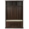 Hall Tree With 3 Hooks, Coat Hanger, Entryway Bench, Storage Bench, 3 In 1 Design, For Entrance, Hallway Tiger - Brown - Image 5