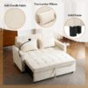Loveseat Sofa Pull Out Sofa Bed Sleeper Sofa With A Reversible Backrest Cushion, Side Pockets, 2 USB Ports And A Phone Holder For Living Room - Beige - Image 7