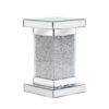 Square Mirrored End Table With Led Lights, Modern Side Table With Crushed Diamond For Living Room - Silver - Image 5