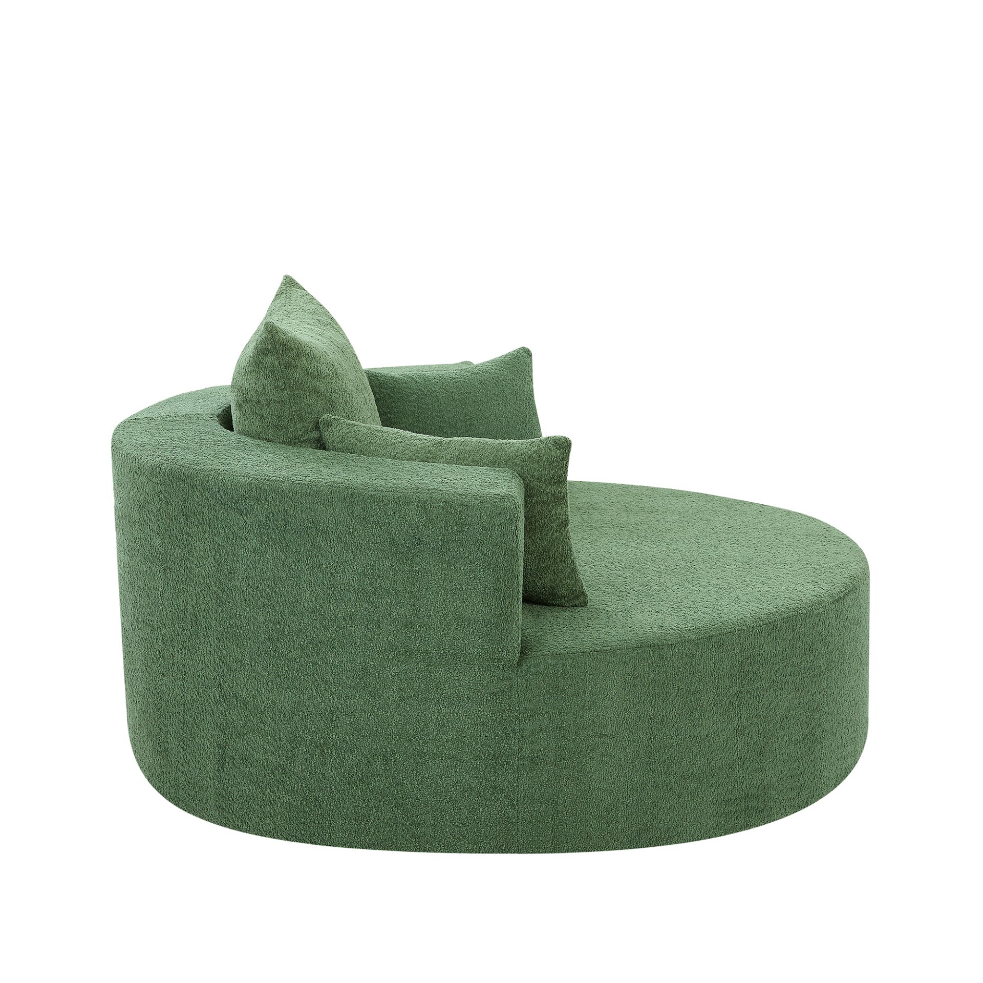 360° Swivel Chair Accent Barrel Chair Swivel Round Sofa Chair With 3 Removable Pillows For Living Room, Office And Hotel - Green - Image 19