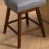 Counter Height Swivel Barstools, 26'' H Seat Height Upholstered Bar Stools (Set of 2), Fabric - Gray - Image 11