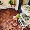 Acacia Wood Interlocking Deck Tiles Checker Pattern Outdoor Flooring - Brown - Image 26