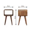 Mini Curved Open Bedside Table - Brown Oak - Image 11