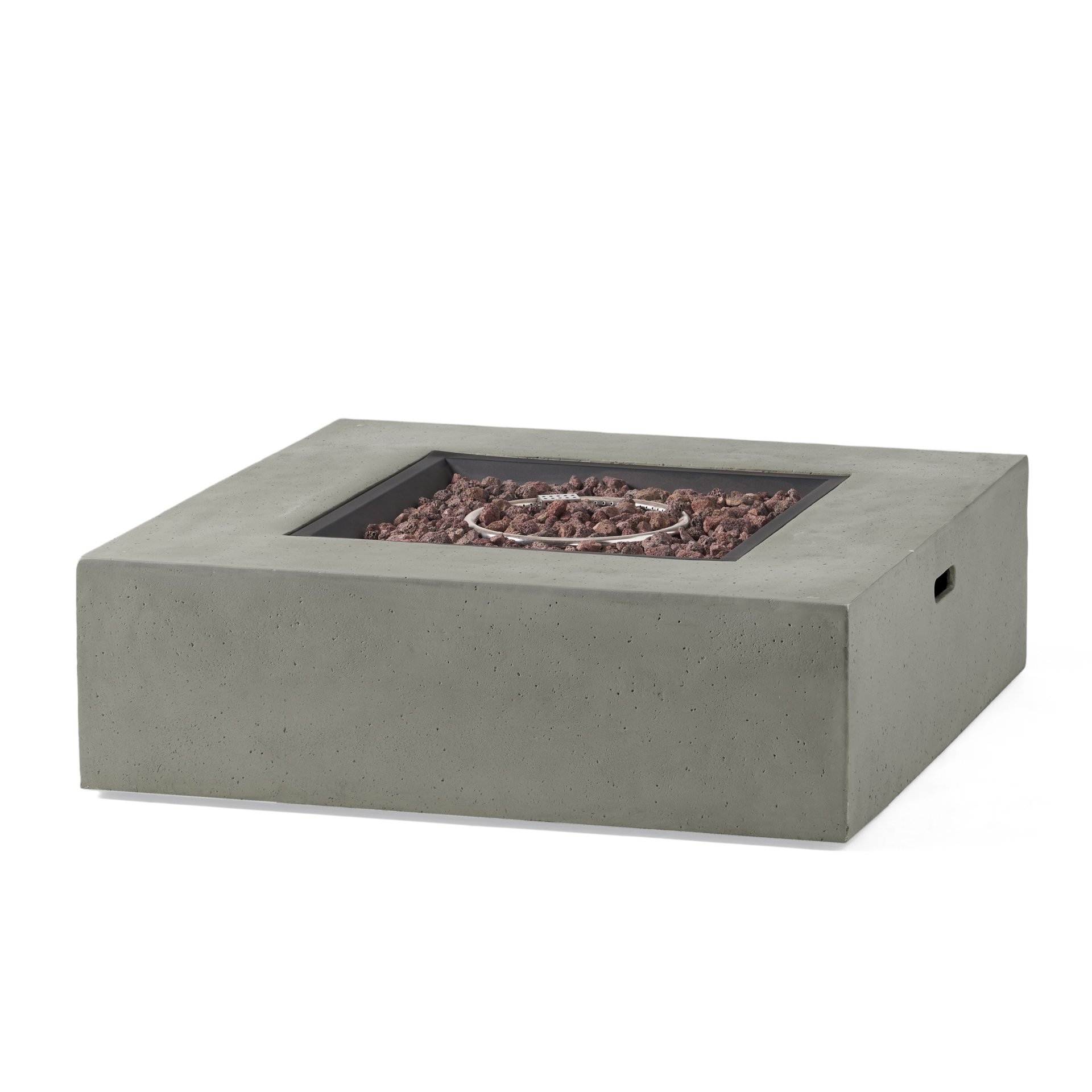Contemporary 50, 000 Btu Square Fire Table With Clean Lines - Light Gray - Image 9