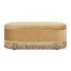 Melinda - Oval Tufted Bullion Fringe Storage Bench - Gold - Image 3