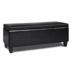 Afton - Storage Ottoman Bench - Midnight Black