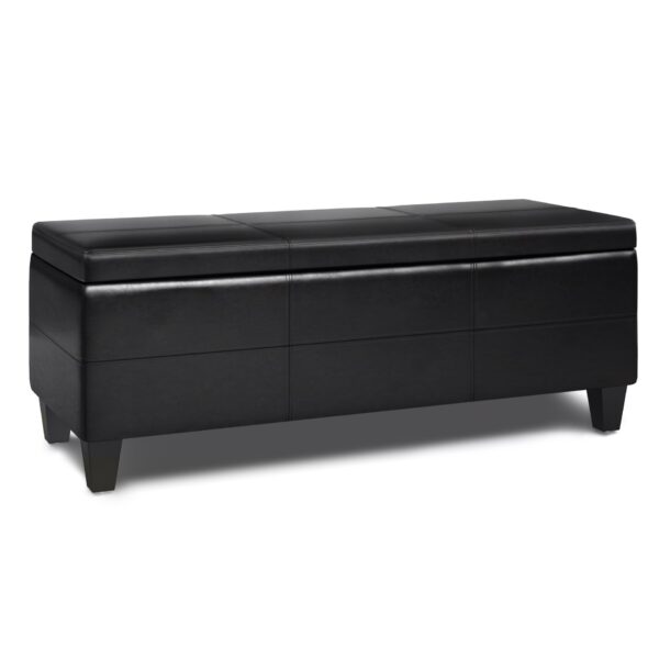 Afton - Storage Ottoman Bench - Midnight Black