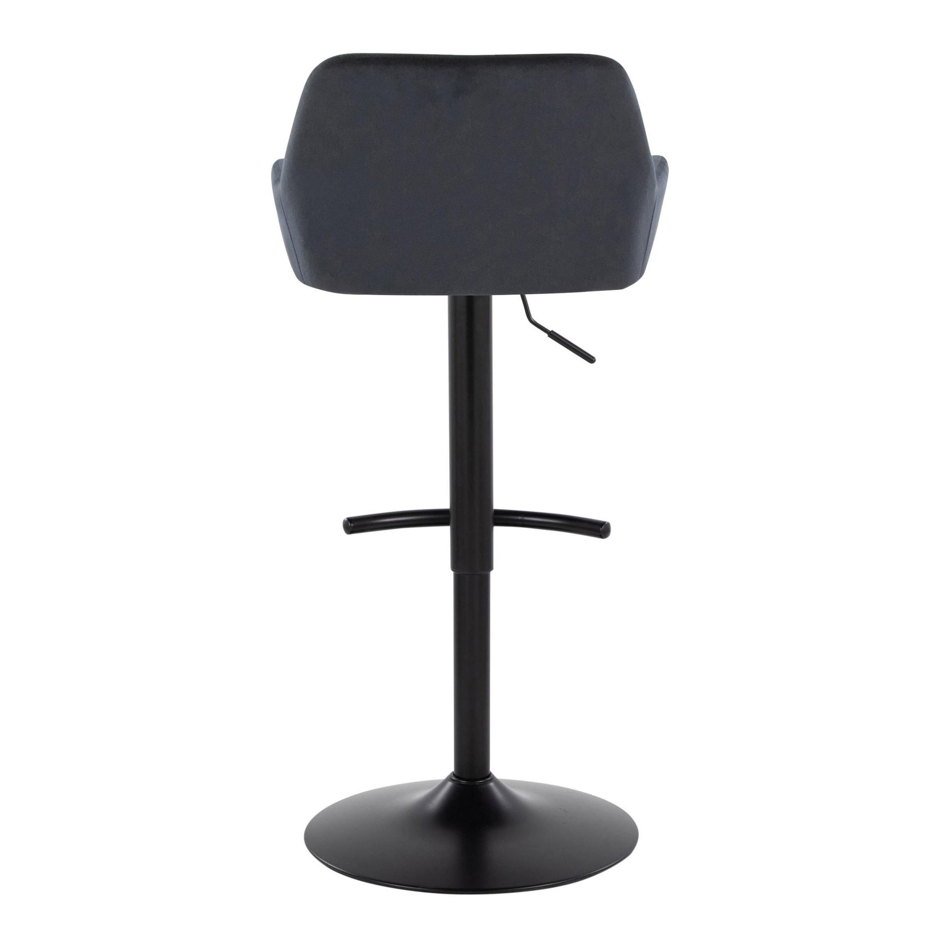 Daniella - Contemporary Adjustable Barstool With Swivel With Rounded T Footrest (Set of 2) - Black - Image 5