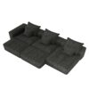 Modern Oversized Modular Sectional Sofa, Sparkling Chenille Fabric Soft Cushion Sofa With 6 Pillows, 6 Pieces Diy Combination Tufted Sofa, No Assembly Required - Black - Image 21