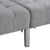Futon Sofa Bed Convertible Folding Lounge Couch, Armrests - Light Gray - Image 12