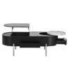 Lift Top Coffee Table With 360 Degree Marble Patterned Rotating Tray, Hidden Compartment, Partially Assembled Wooden Center Table, Modern Oval Lift Tabletop For Home Living Room - Black - Image 17
