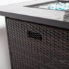 30" Outdoor Fire Table Propane Gas Fire Pit Table With Lid Gas Fire Pit Table With Glass Rocks And Rain Cover - Espresso - Image 7