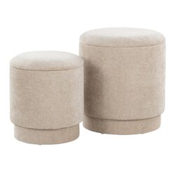 Marla - Upholstered Contemporary Ottoman Set - Beige