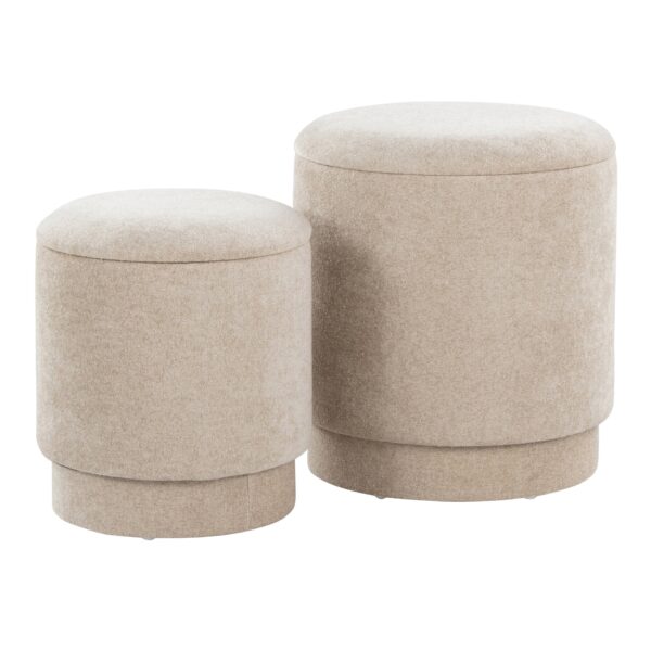 Marla - Upholstered Contemporary Ottoman Set - Beige