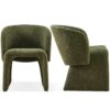 Modern Accent Chair Green Single Sofa Chair, Upholstered Side Chair Teddy Comfy Chair For Dining Room / Bedroom / Living Room / Reception 1 Piece - Green - Image 16