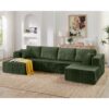 Modern Minimalist U Shape Modular Sectional Sofa Sleeper - Green - Image 4
