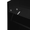 Modern Rattan 3 Door Shoe Rack Cabinet For Entryway Freestanding Black Storage Unit In Particle Board - Black - Image 15