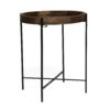 Modern Industrial Round End Table With Tray Top And Foldable Iron Legs - Natural - Image 5
