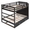 Full Over Full Bunk Bed With Twin Size Trundle And Staircase - Espresso - Image 9