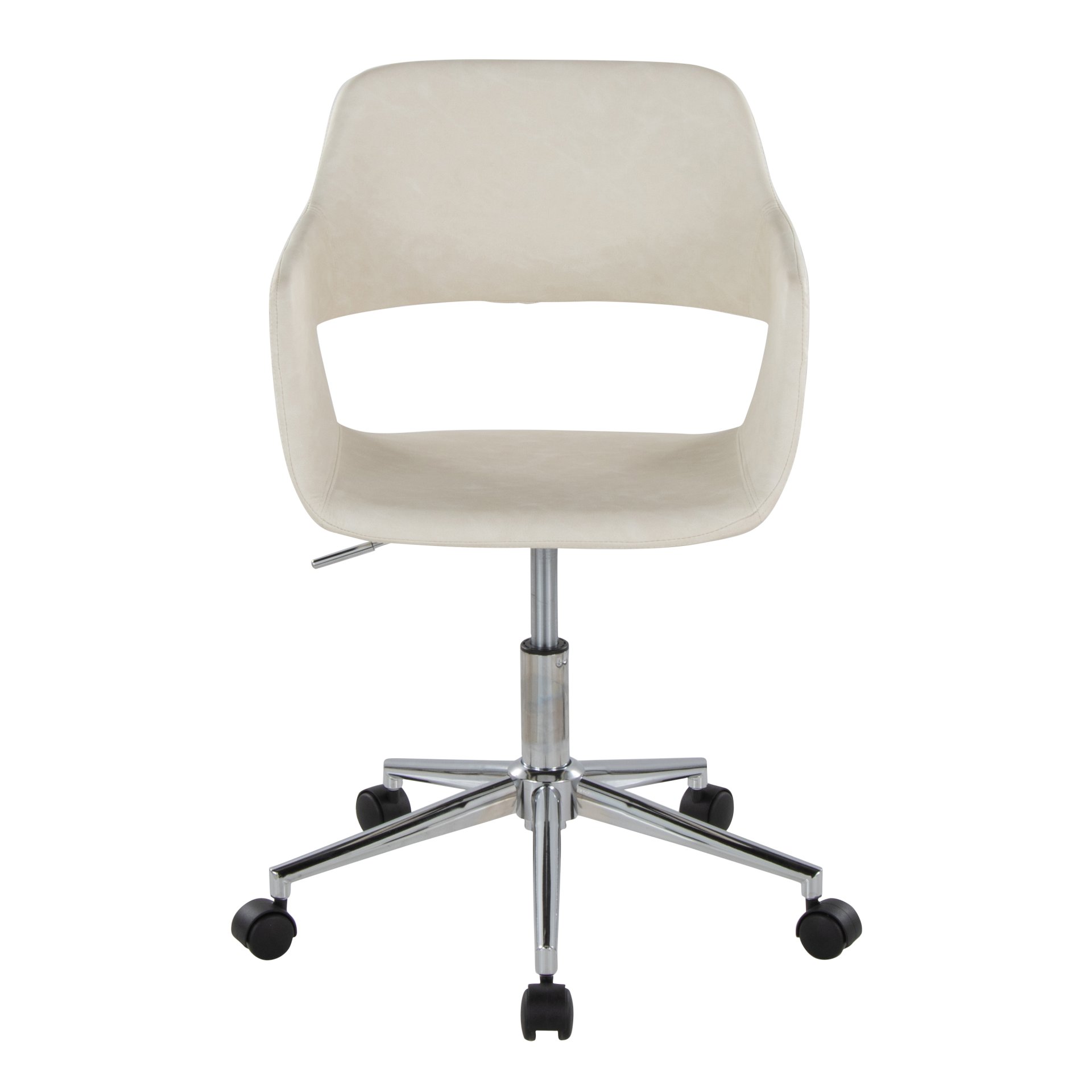 Margarite - Contemporary Task Chair - Chrome / Cream - Image 5