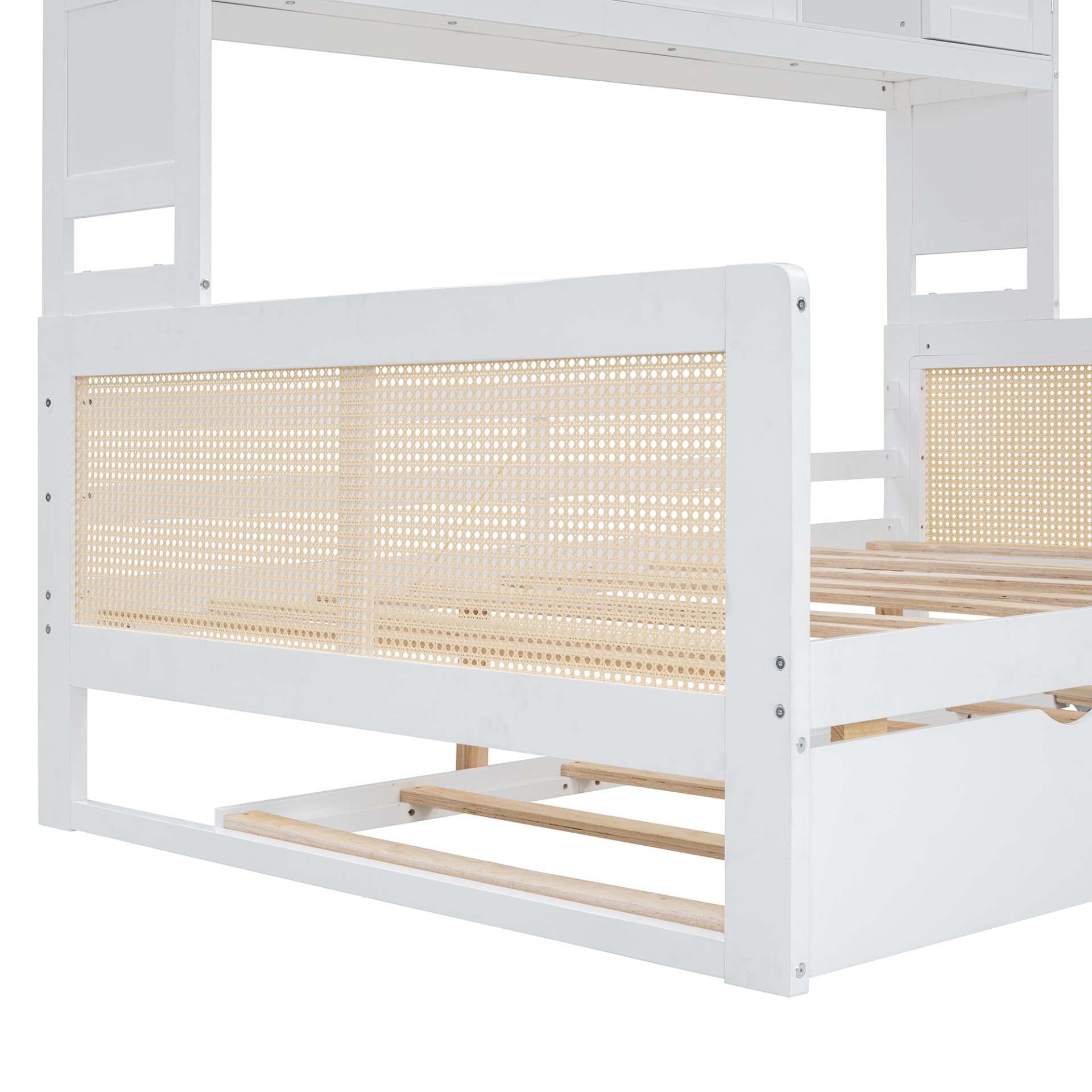Full Size Wooden Daybed & Twin Size Trundle, And All In One Cabinet And Shelf - White - Image 16