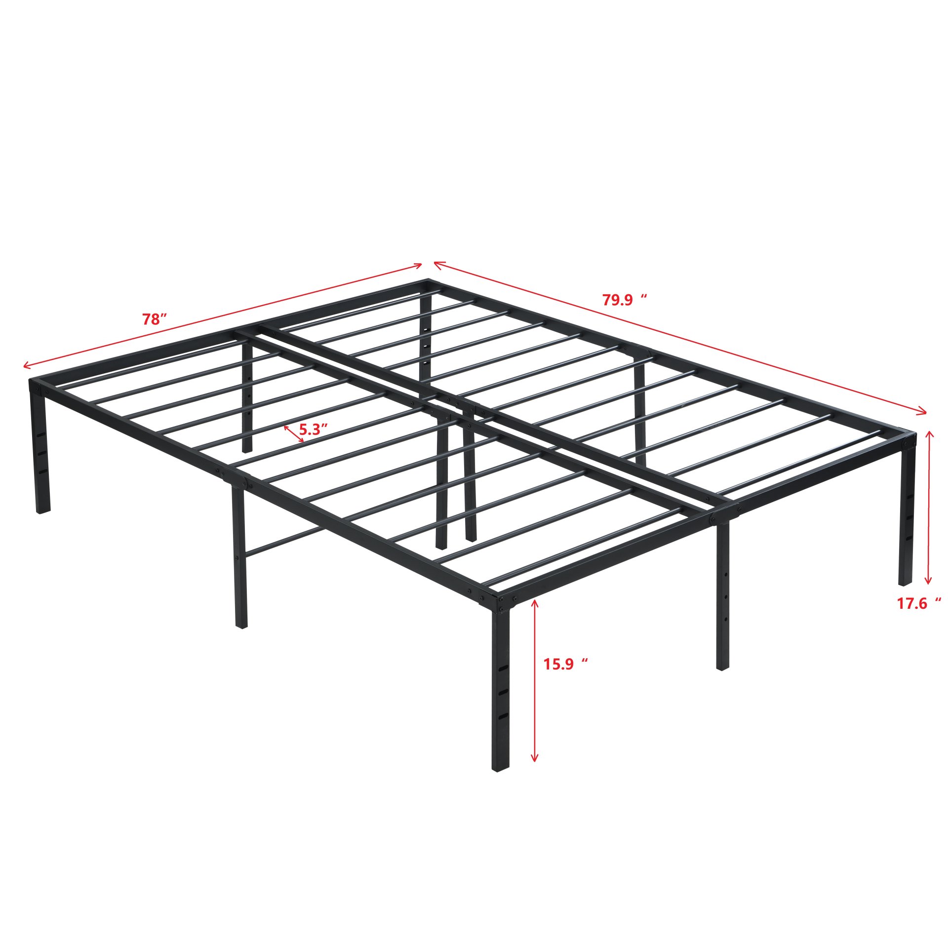 King Size Bed Frame With Quiet Support - Black - Image 3