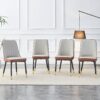 Modern Dining Chair (Set of 4) With Light Dual Tone Backrest And Metal Legs - Brown / Light Gray - Image 2