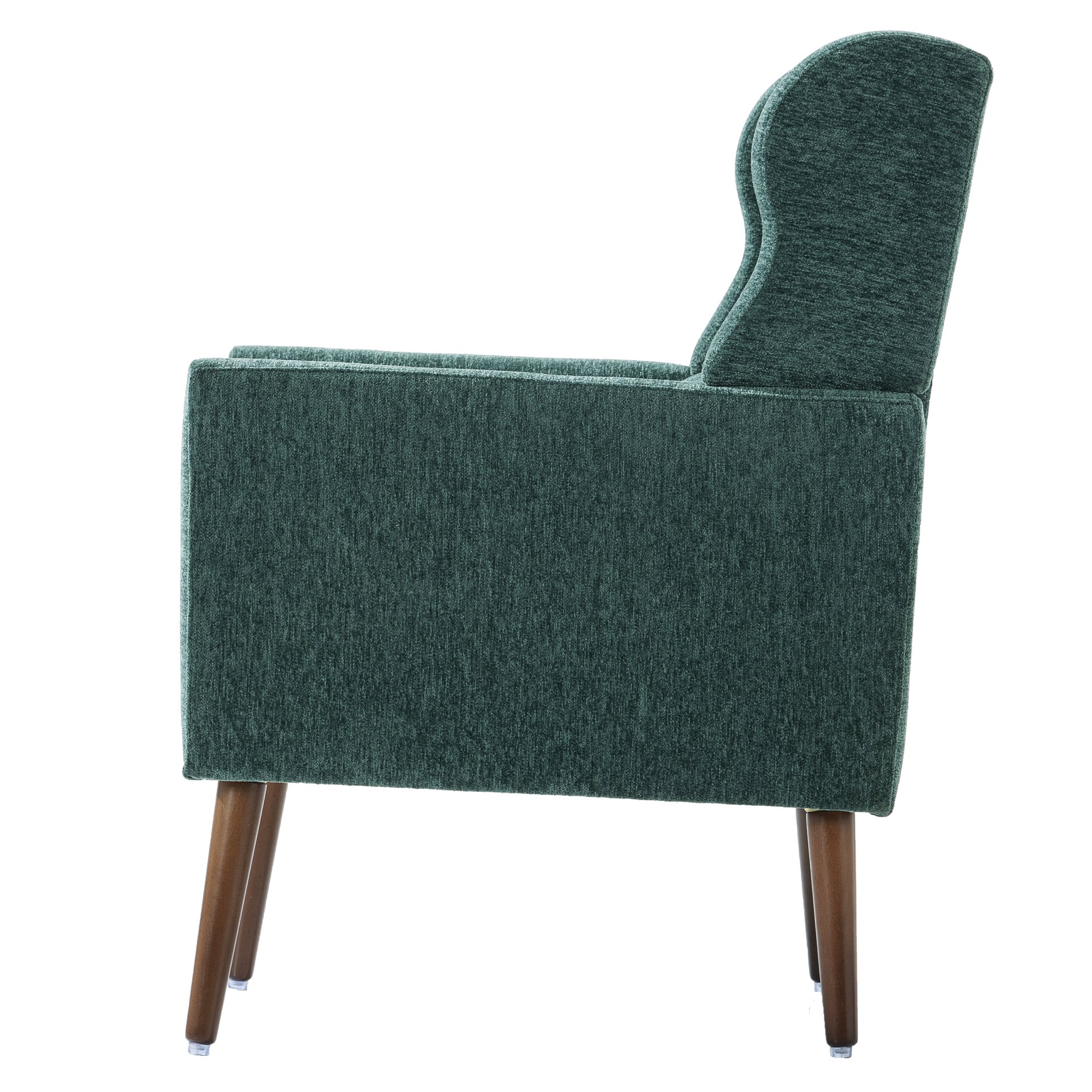 Modern Accent Chair, Chenille Arm Chairs For Living Room, Upholstered Mordern Armchair, Comfy Soft Padded Lounge Chair In Small Space, Bedroom, With Pillow, Solid Wood Leg - Blackish Green - Image 10