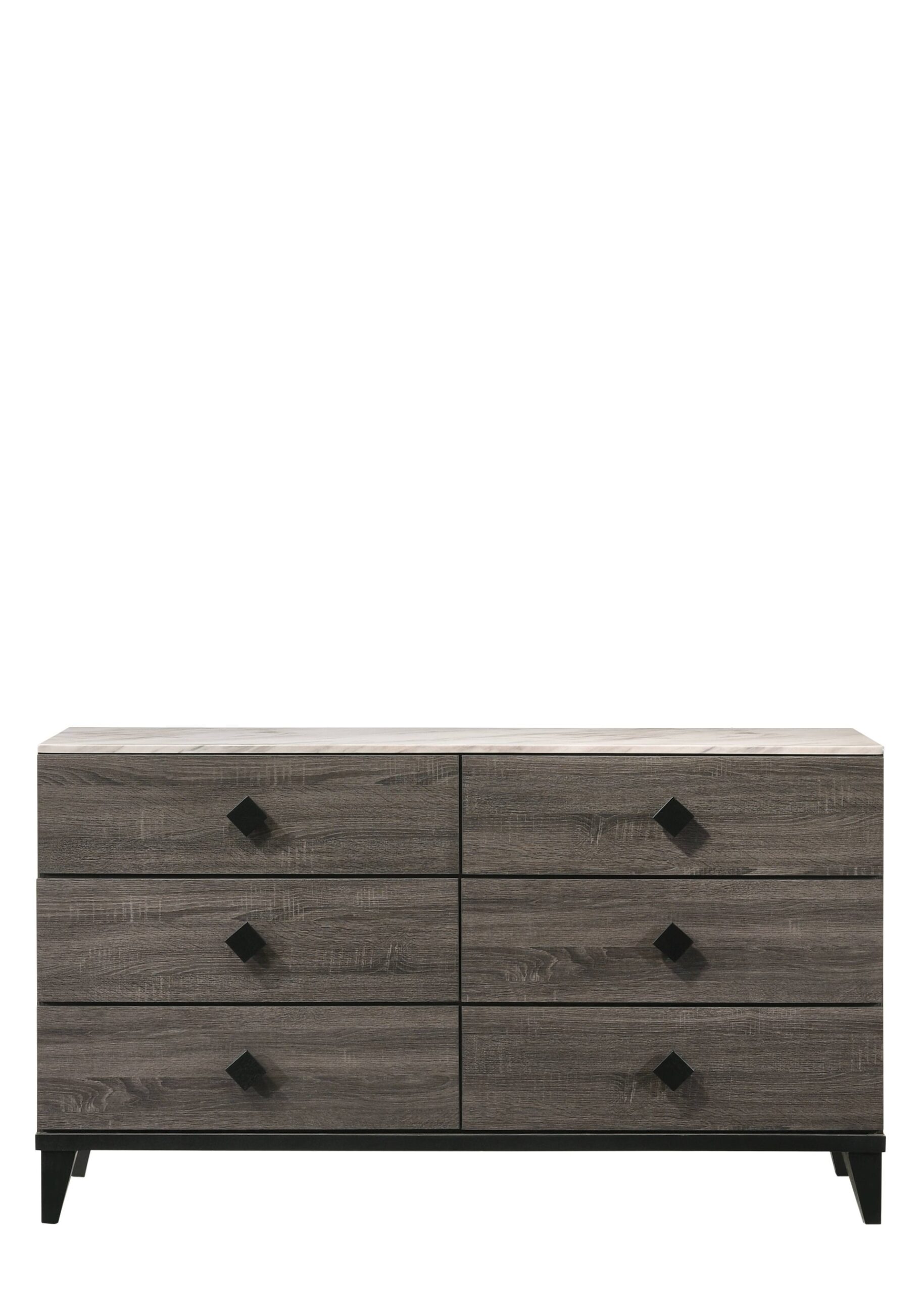 Avantika - Faux Marble Top Rustic Dresser - Gray / Marble / Oak - Image 2