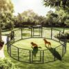 108.27" 16 Panels Heavy Duty Metal Playpen With Door, Dog Fence Pet Exercise Pen For Outdoor - Black - Image 4