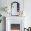 Classic Design Mirror With And Baroque Inspired Frame For Bathroom Or Entryway Console Lean Against Wall - Black - Image 2