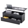 Lift-Top Coffee Table With Storage Center Tables Hidden Compartment & 2 Drawers, Sofa Table For Living Room - Black - Image 4