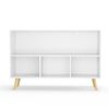 Kids Bookcase With Collapsible Fabric Drawers, Children's Book Display, Toy Storage Cabinet Organizer - White / Gray - Image 23