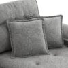 L Shaped Convertible Sectional Sofa 4 Seat Tufted Couch Set With Two Tone Adjust Legs Cloud Movable Ottoman - Gray - Image 11
