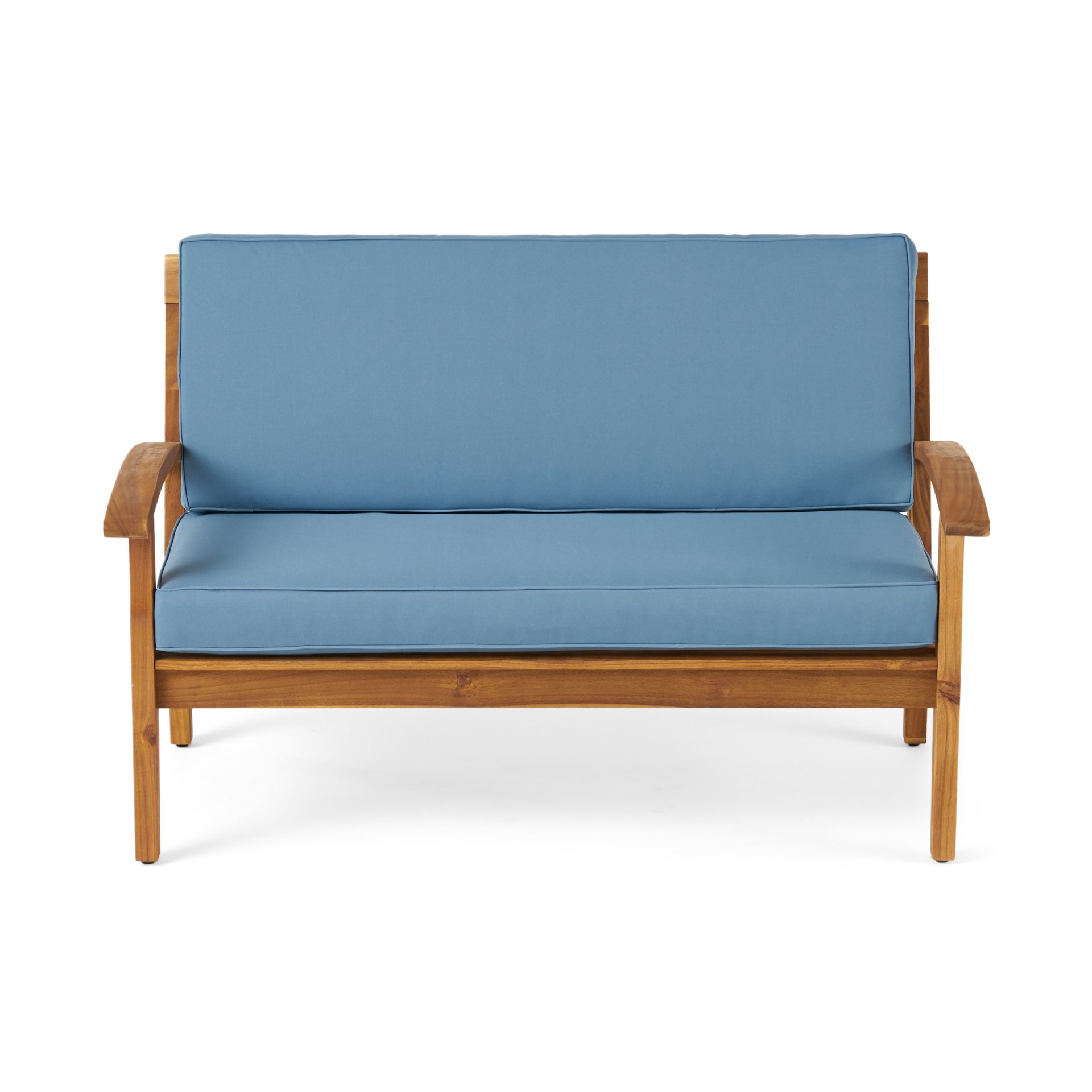 Outdoor Chat Set With Coffee Table And Loveseat - Teak - Image 6