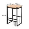 25" Height Backless Water Hyacinth Woven Bar Stools With Footrest (Set of 2) - Natural - Image 3